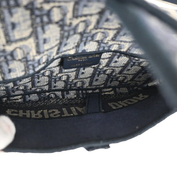 CHRISTIAN DIOR Oblique Trotter Bum Waist Bag Canvas Leather Navy Blue 675RJ247 - Picture 10 of 16